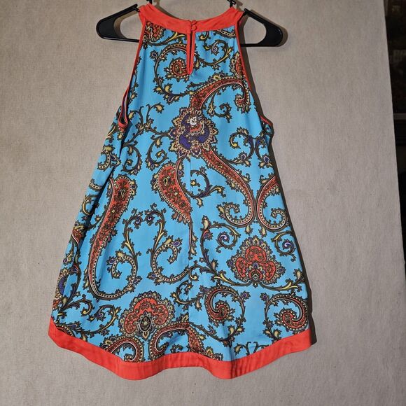 Nicole By Nicole Miller Paisley Blouse High Low Sz Medium Retro Bright Boho Chic - Picture 2 of 8